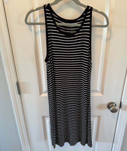 A New Day Stripe Midi Tank Dress Women’s Size Medium Black White