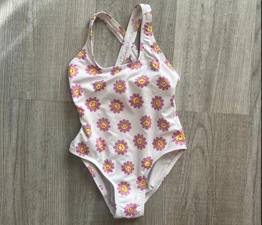 Zara One Piece Swimsuit Baby Girl Size 12-24M White