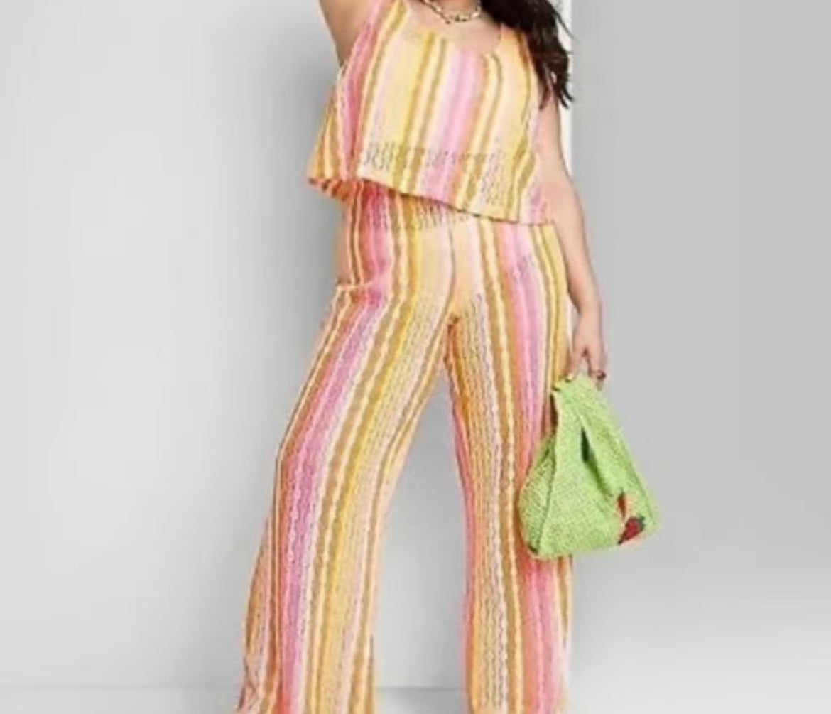 Wild Fable Beach Stripe Matching
Set Women's Size XS/S Pink
Yellow NWT