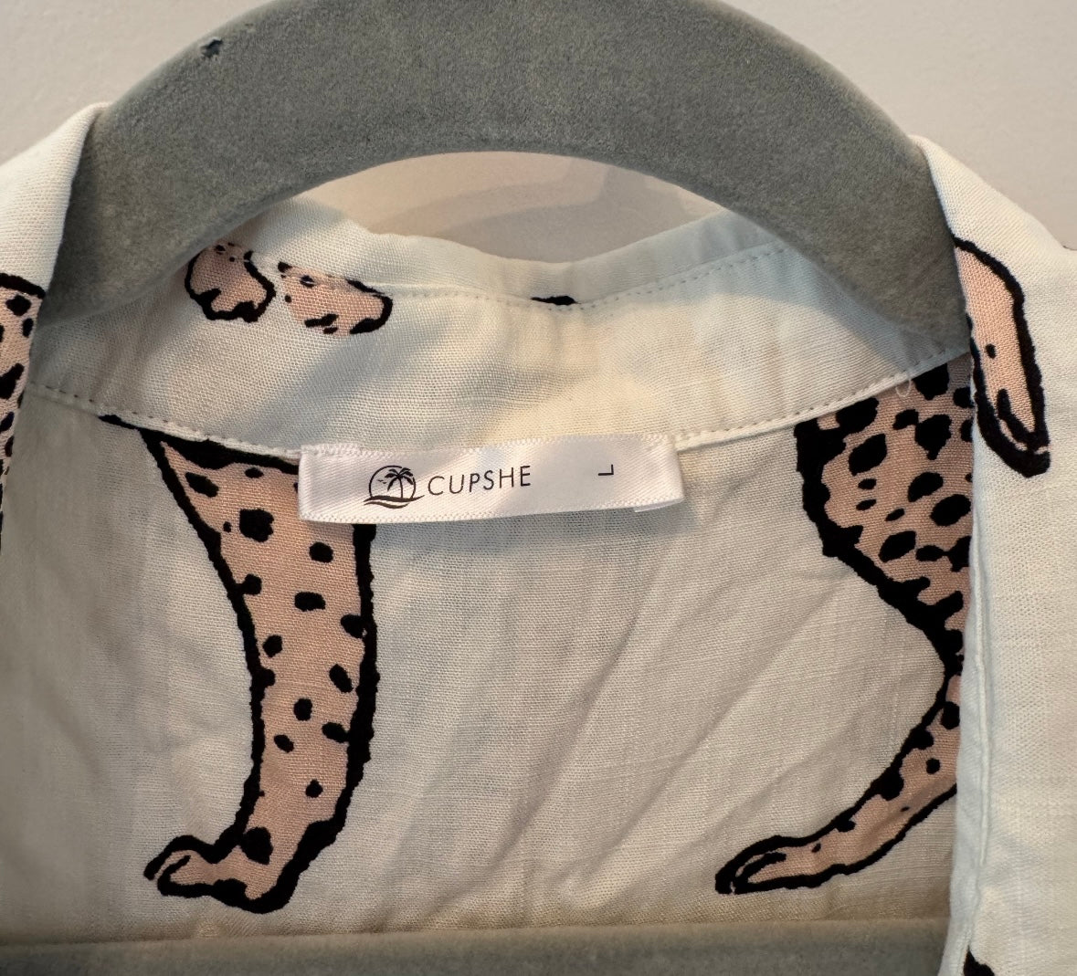 Cupshe Animal Print Swim Cover-Up Women’s Large White