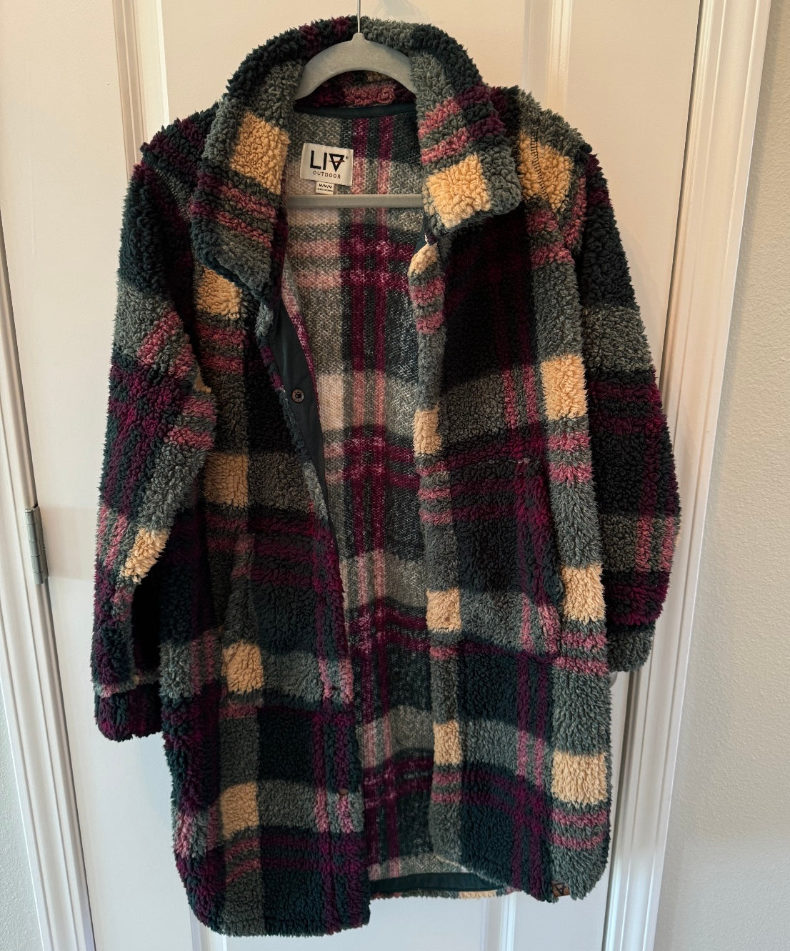 Liv Outdoor Kinsley Sherpa Fleece Jacket Women’s Size Medium Holiday Plaid