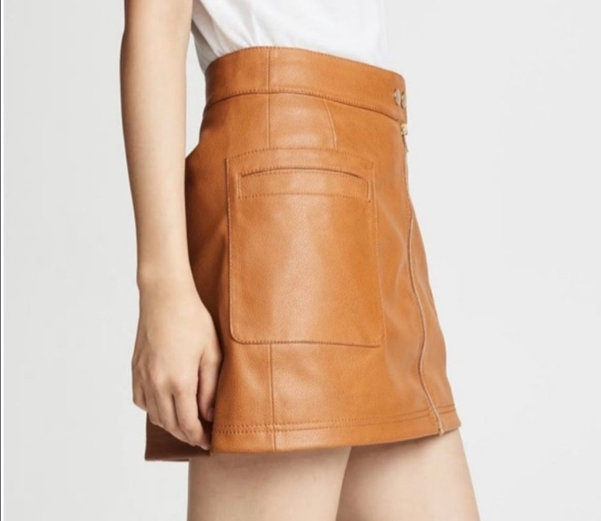 Free People Faux Leather Mink Skirt Women’s Size 6 Copper