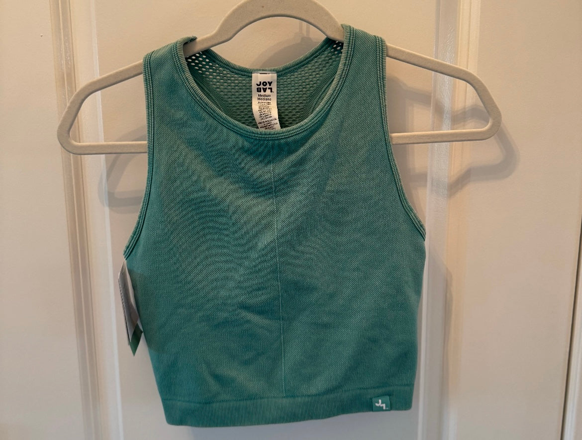 All in Motion High Neck Crop Tank Women’s Medium Teal NWT