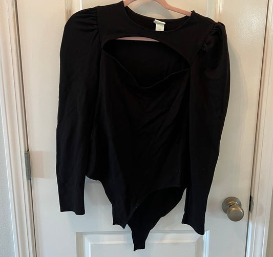 H&M Long Sleeve Bodysuit Women’s Size Medium Black