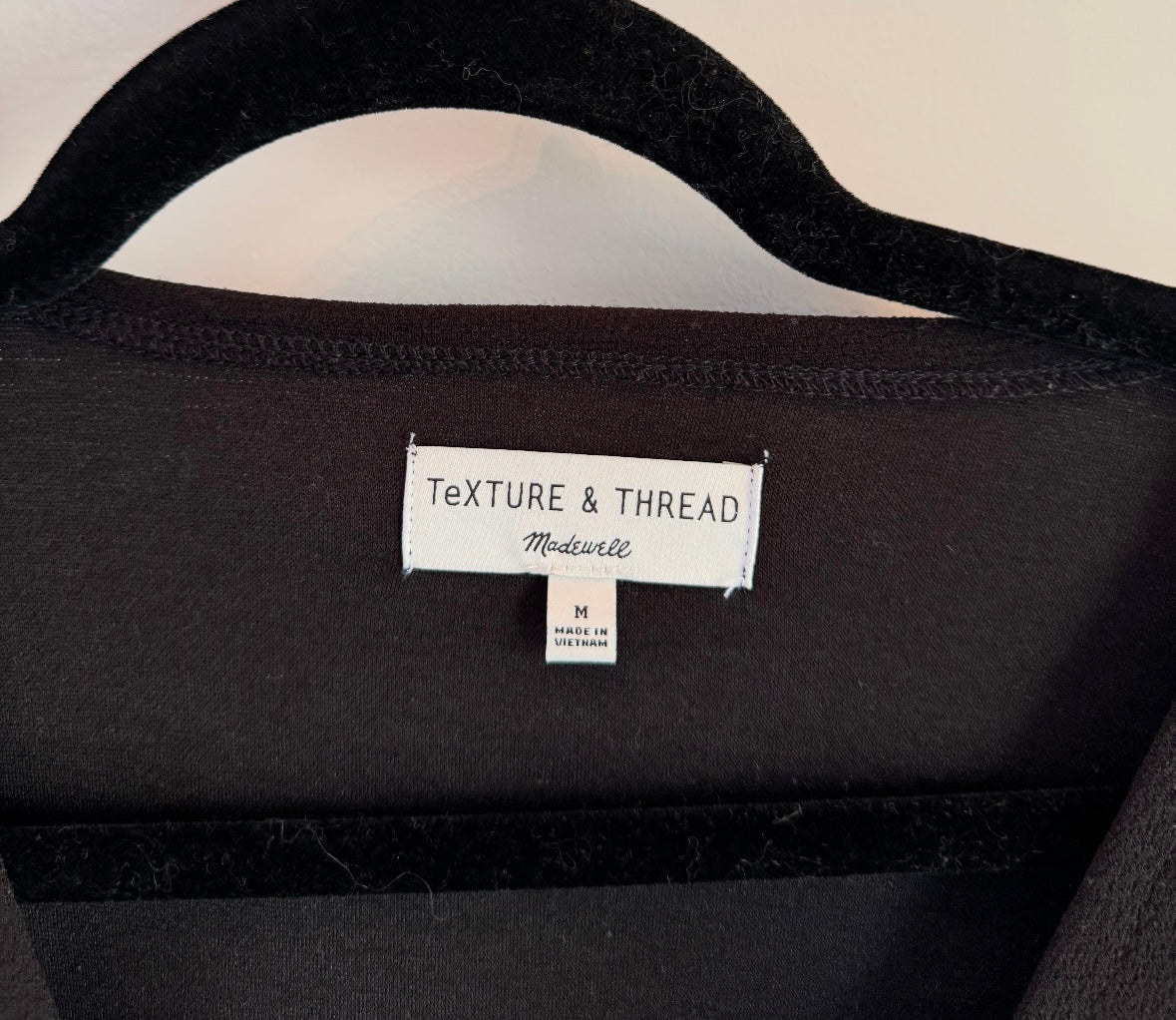 Madewell Texture & Thread Wrap Top Women’s Medium Black