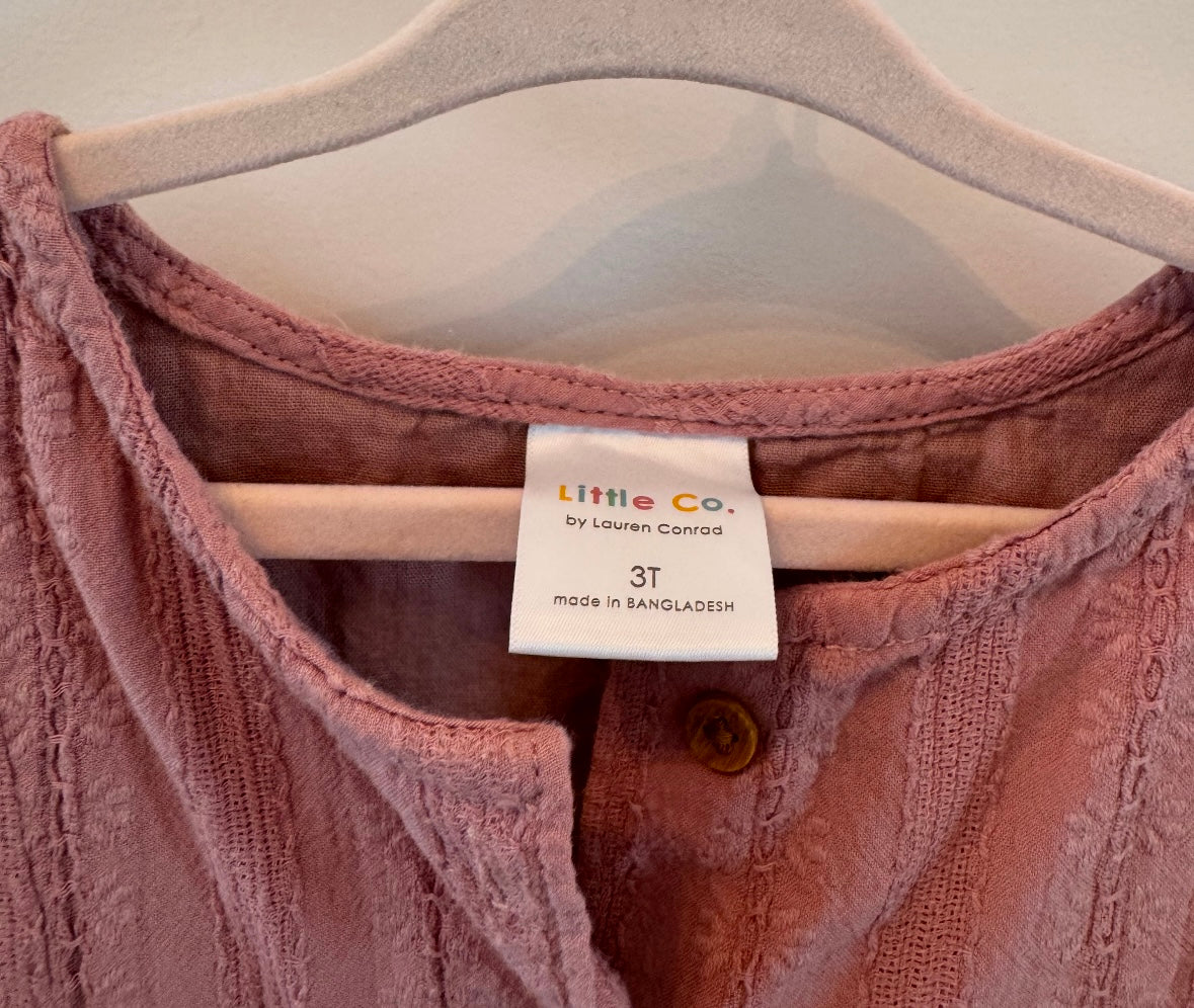 Little Co. by Lauren Conrad Peasant Dress Toddler Size 3T Mauve