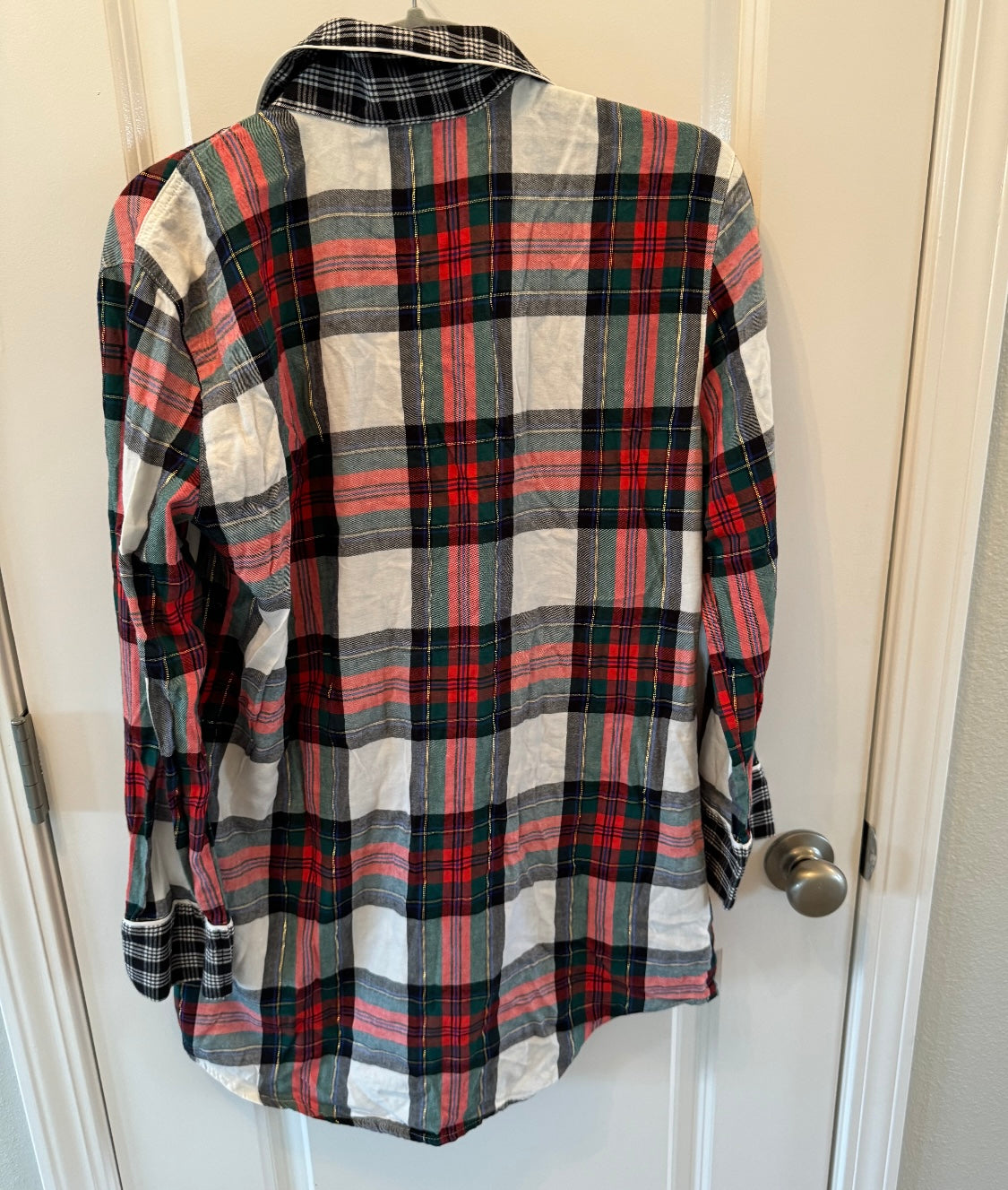 Victoria’s Secret Plaid Button Up Night Dress Sleepwear Women’s Size Small Red Green