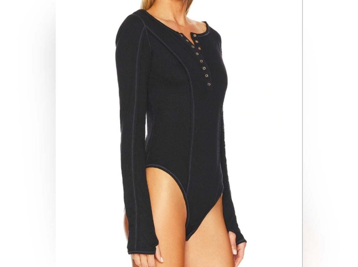 Free People Sloane Bodysuit Women’s Size XS Black