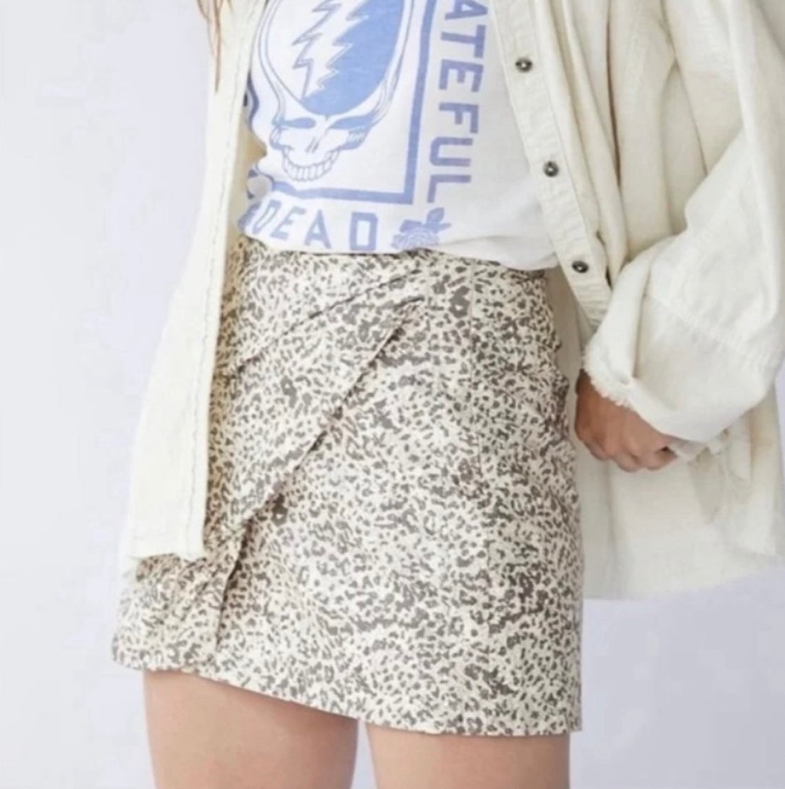 Free People Leopard Print Skirt Women’s Size 2 Tan