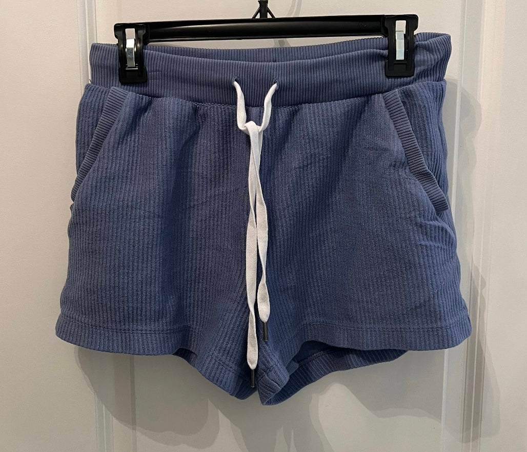 Aerie Ribbed Drawstring Shorts Women’s Size Small 4-6 Blue