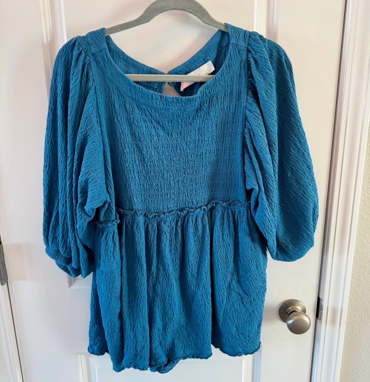 Free People Smock Baby Doll Top Women’s Size XS Teal