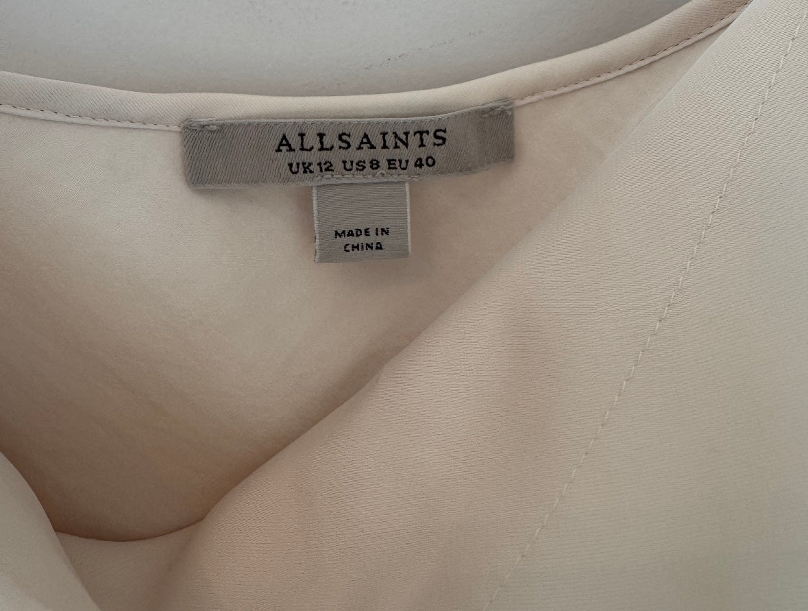 All Saints Hadley Midi Slip Dress Women’s Size 8 Cream