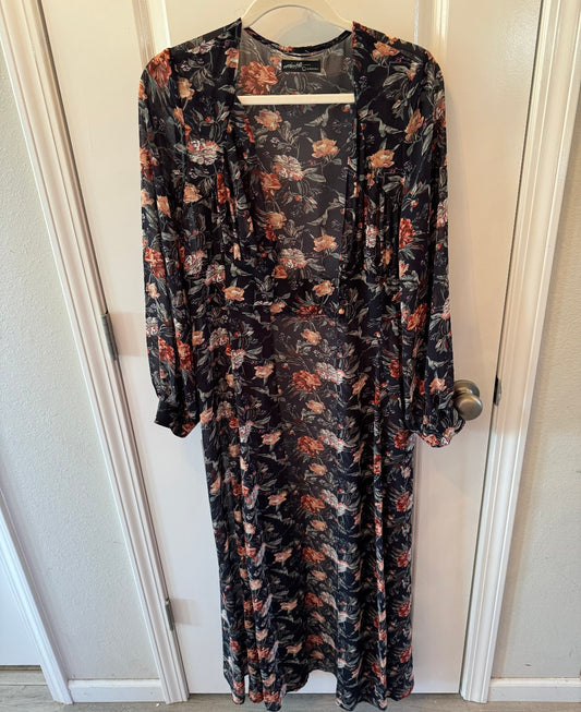 Floral Duster Kimono Women’s Size Large Black