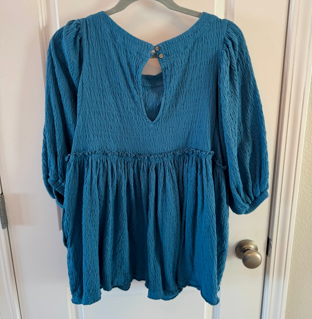 Free People Smock Baby Doll Top Women’s Size XS Teal