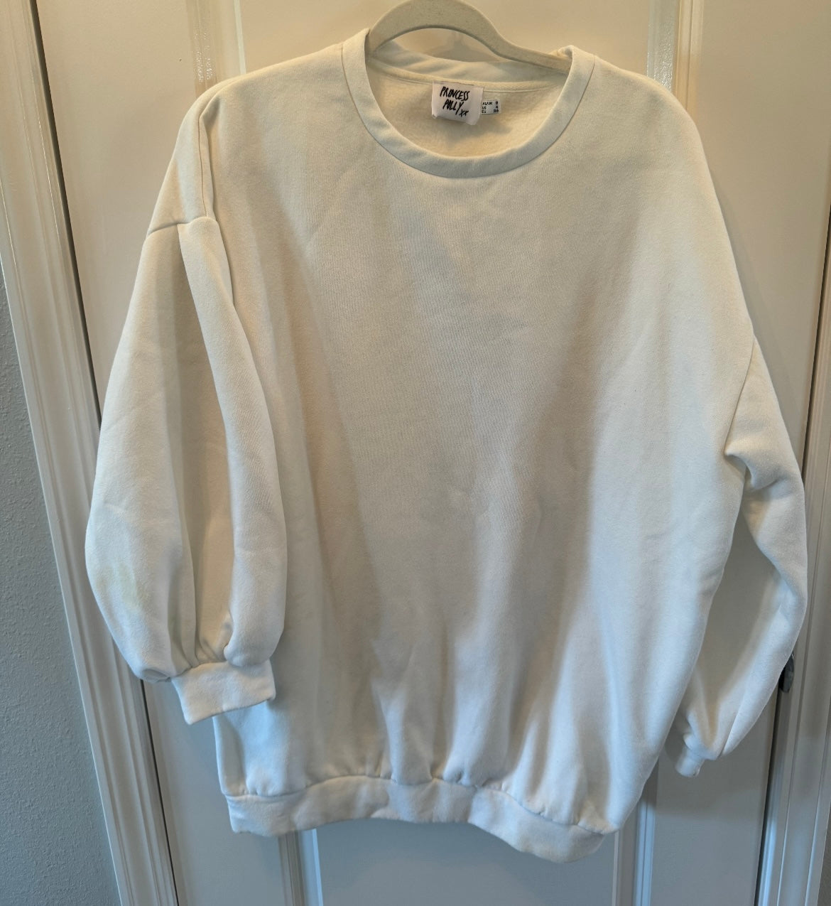 Princess Polly Crewneck Sweatshirt Women’s Size 4 Solid White