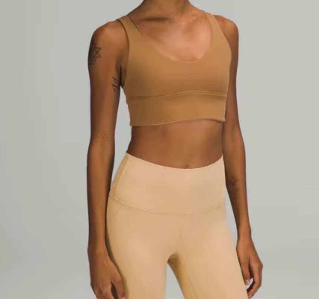 Lululemon Align Reversible Sports Bra Light Support Women’s Size 6 Bold Beige/Pecan Tan