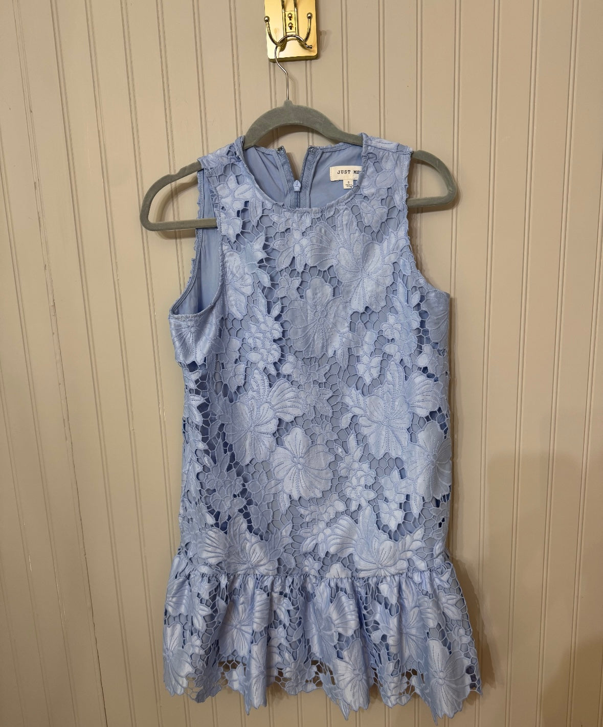 Lace Mini Dress Women’s Small Pastel Blue