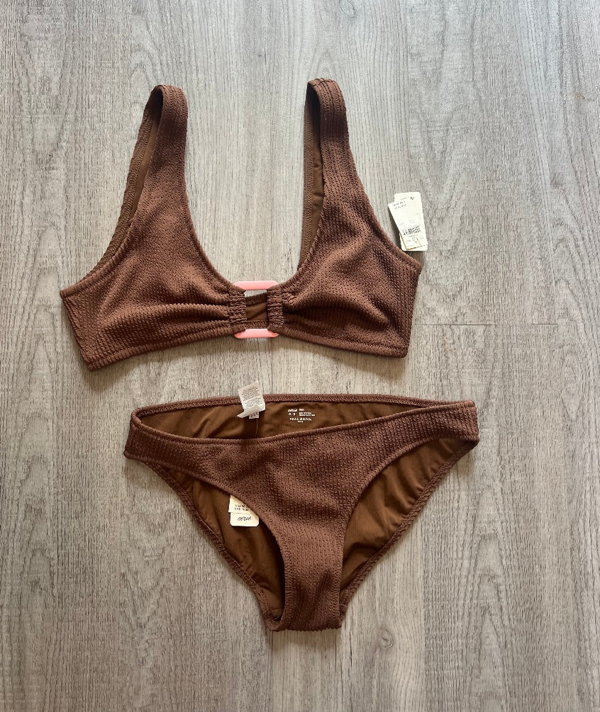 Aerie Ribbed Bikini Women’s Size Medium/Large Brown