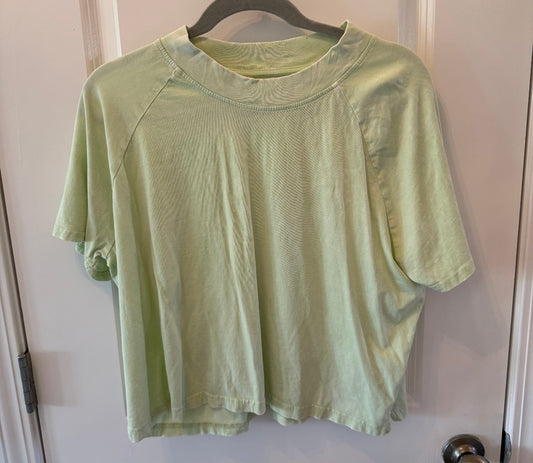 Southern Shirt Cropped Babydoll Raglan Tee Women’s Size Large Solid Key Lime