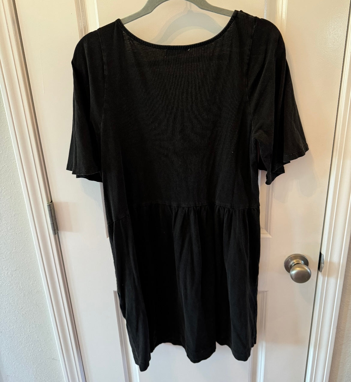 Z Supply Scoop Neck Baby Doll Top Short Sleeve Women’s Size Large Black