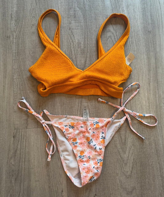 Floral Swimsuit Women’s Small Orange
