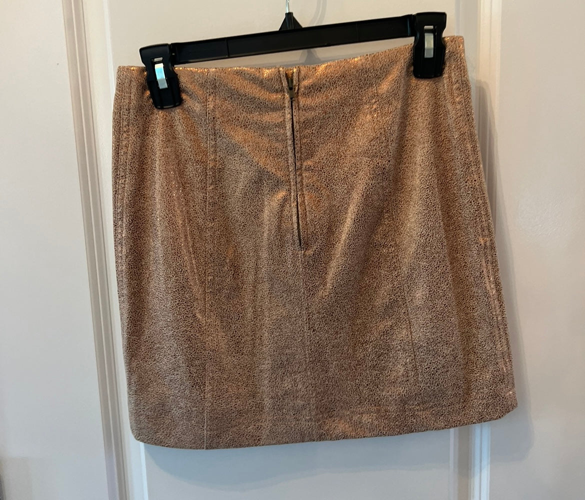 Free People Modern Femme Mini Skirt Women’s Size 2 Metallic Gold