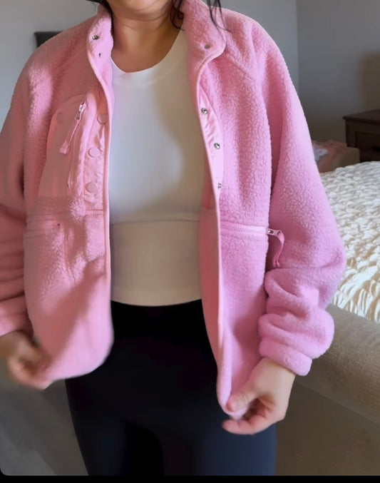 Sherpa Teddy Jacket Women’s Medium Pink