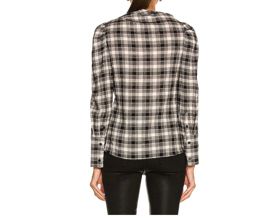 Jonathan Simkhai Rory Shirt Women’s Size Medium Black Plaid