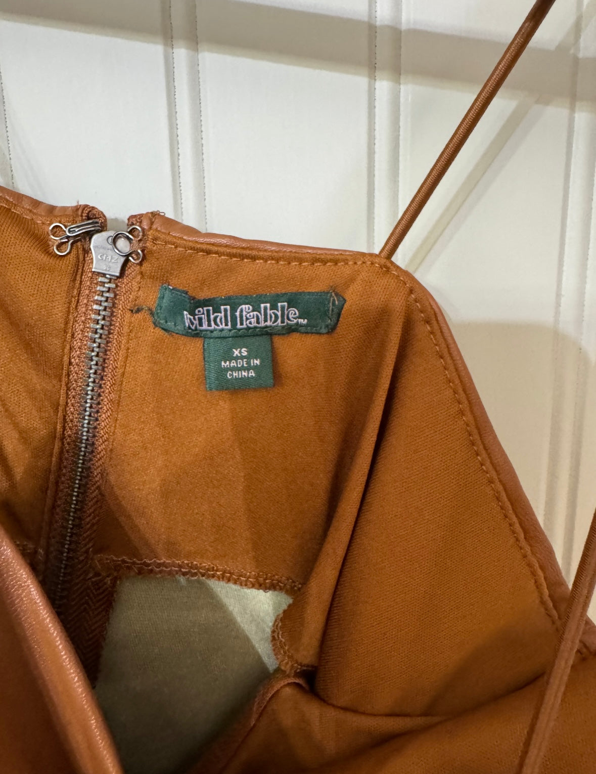 Wild Fable Faux Leather Mini Dress Women’s XS Tan NWT