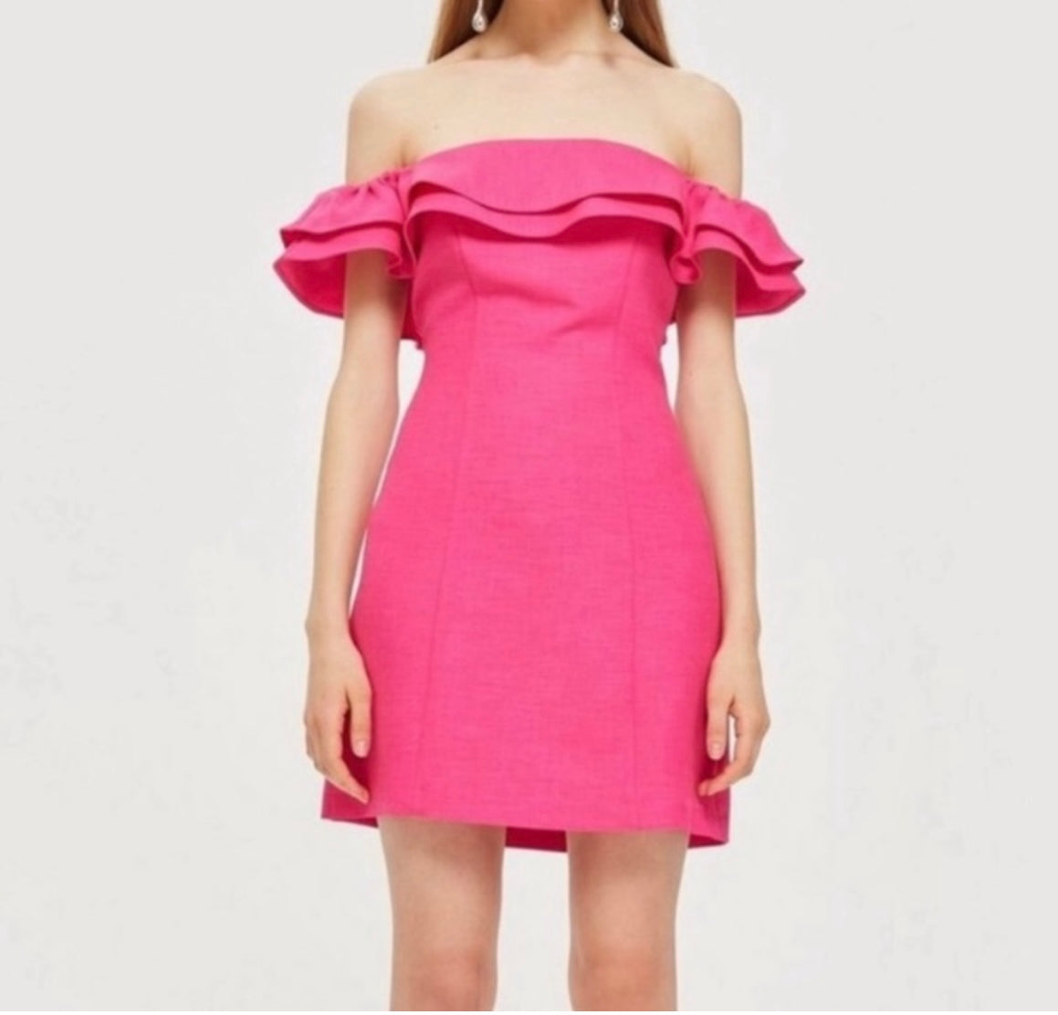 Topshop Ruffle Dress Women’s Size 2 Pink