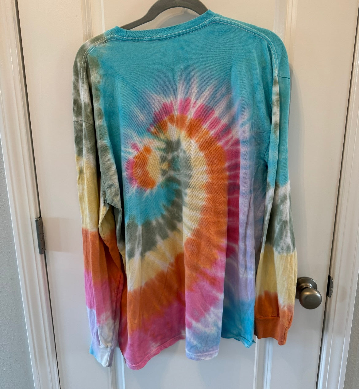 The Rolling Stones Long Sleeve Tie Dye Band Tee Unisex Adult Size XL Blue Multi