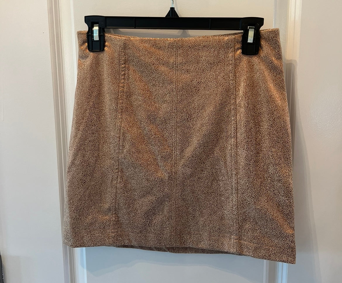 Free People Modern Femme Mini Skirt Women’s Size 2 Metallic Gold