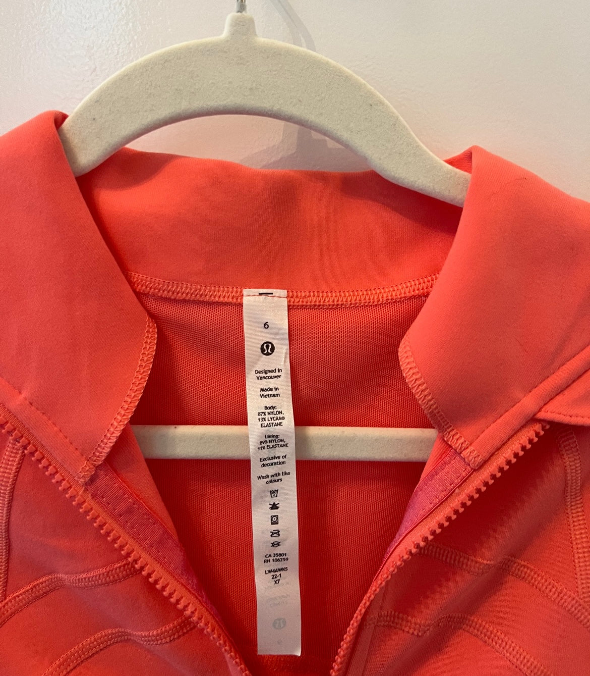 Lululemon Full Zip Jacket Women’s Size 6 Hot Pink