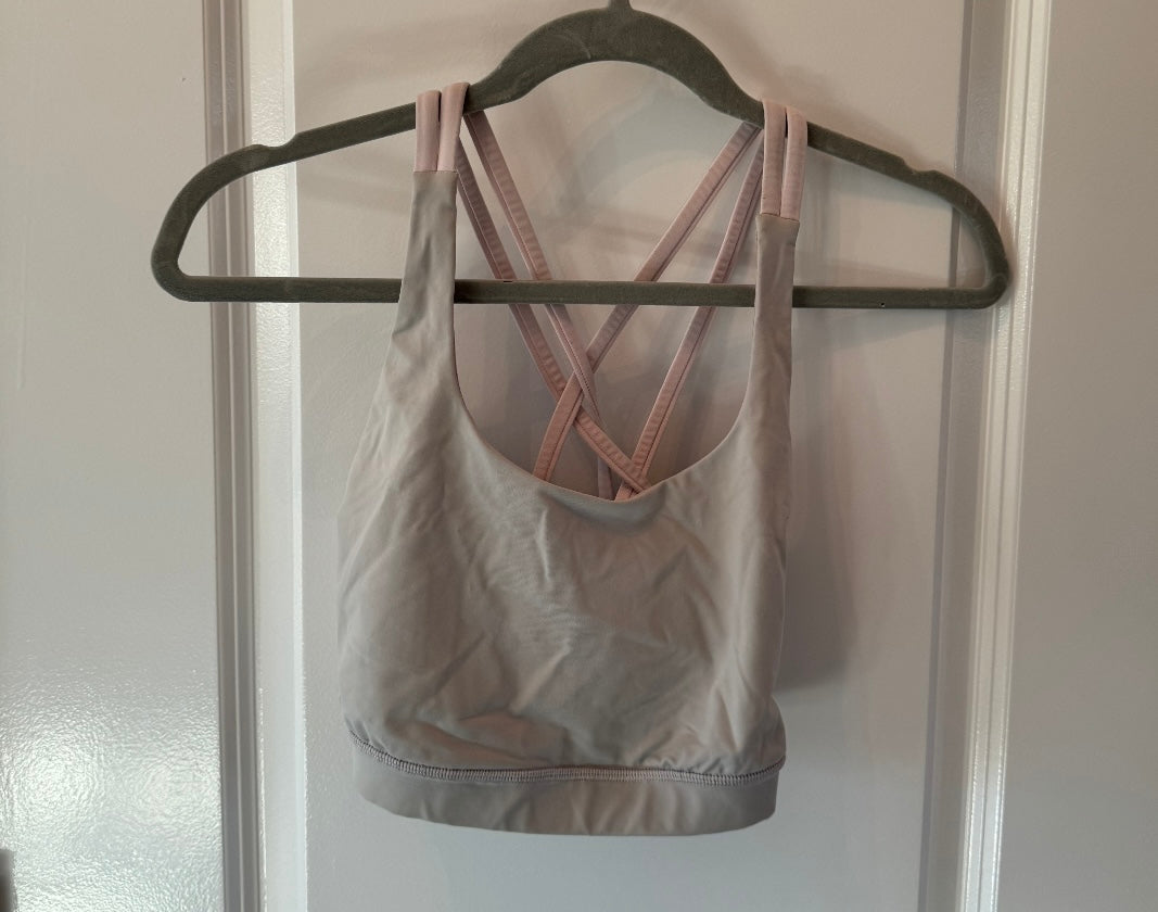 Lululemon Strappy Sports Bra Women’s Size 10 (Band Size 34-36) Gray