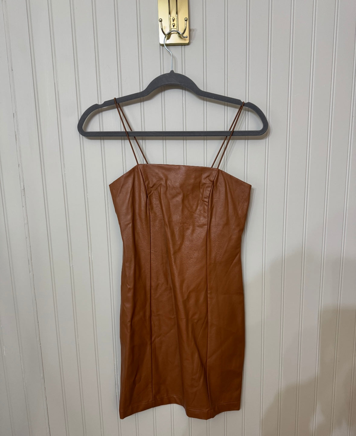 Wild Fable Faux Leather Mini Dress Women’s XS Tan NWT