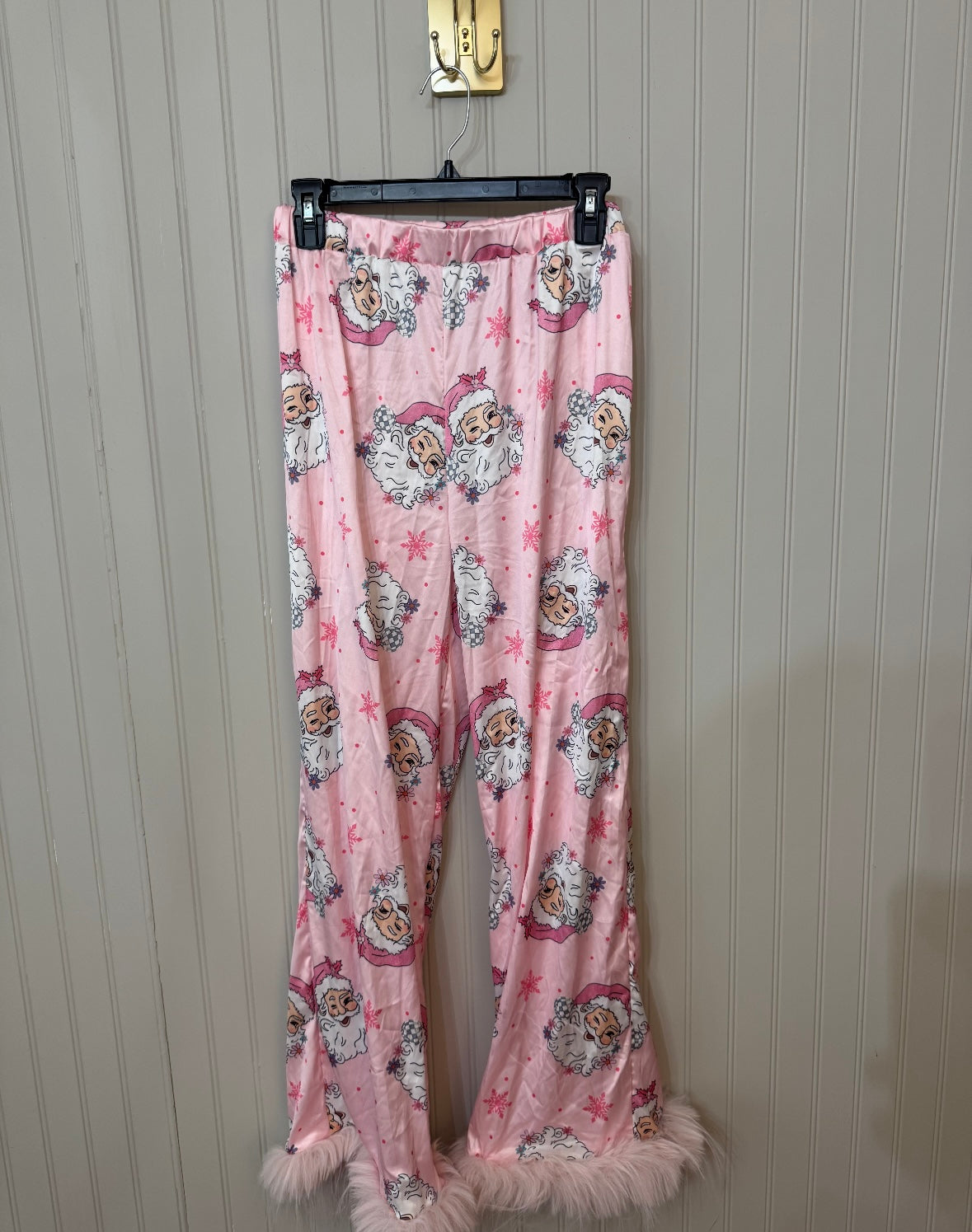 Santa Satin Pajamas Women’s Large Pink