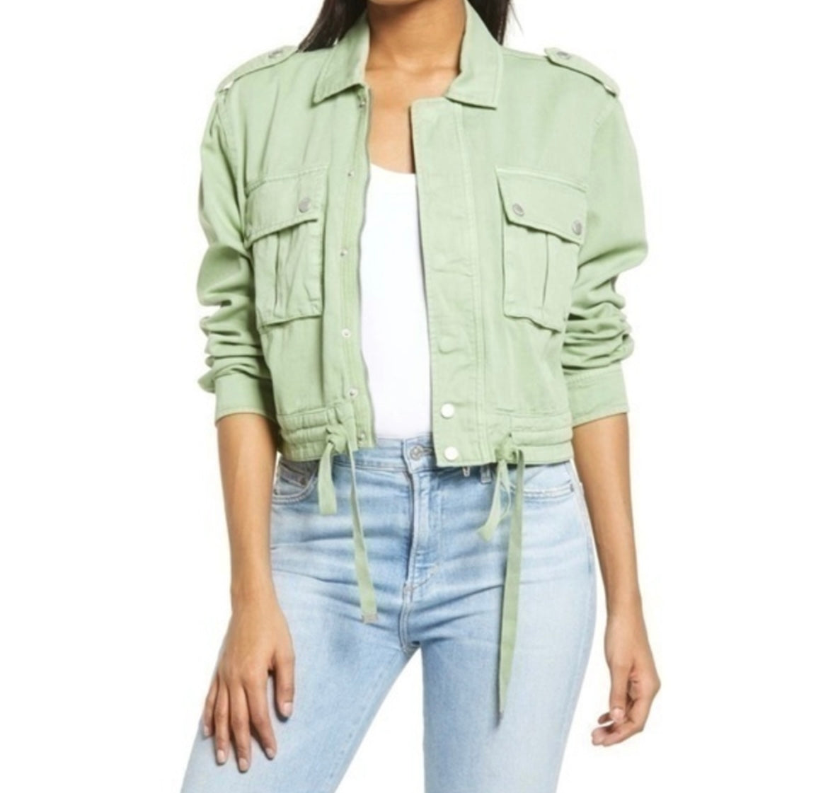 BlankNYC Utility Jacket Women’s Size Medium Light Green