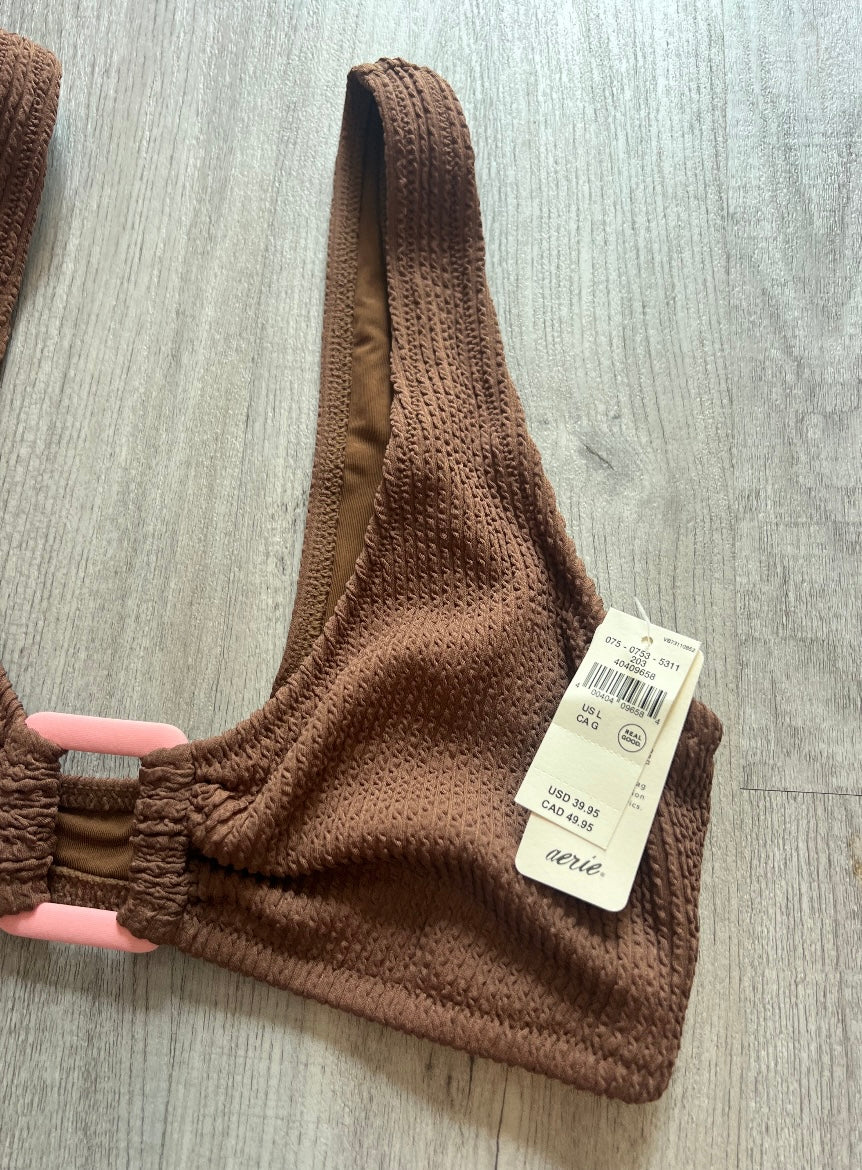 Aerie Ribbed Bikini Women’s Size Medium/Large Brown