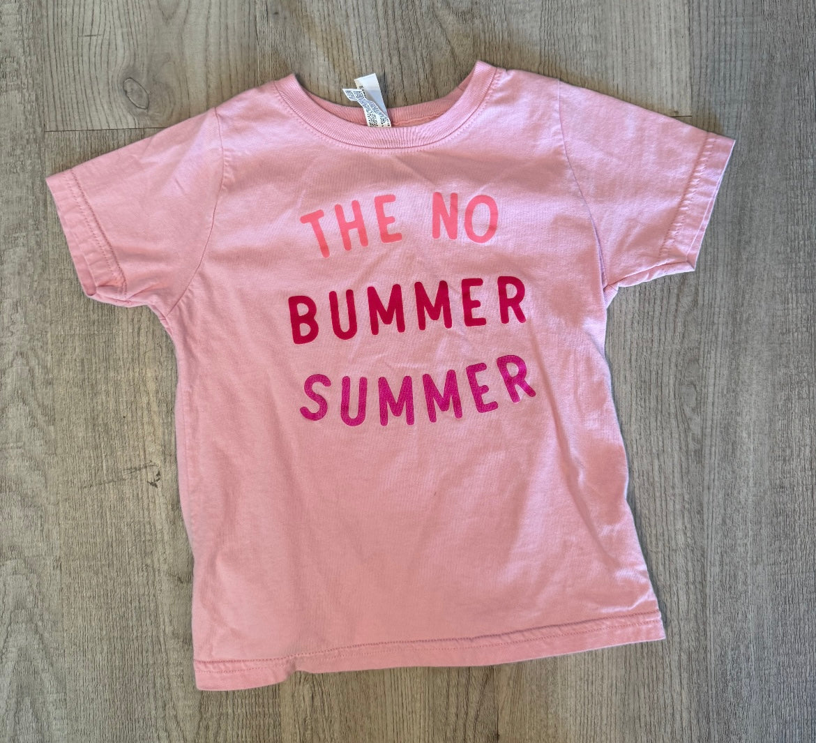 The No Bummer Summer Graphic Tee Youth Girl’s Size 4 Pink