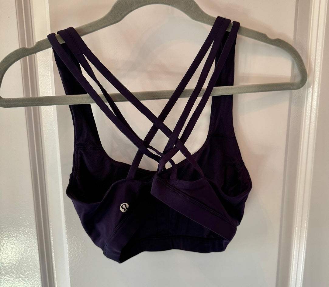 Lululemon Strappy Sports Bra Women’s Size 8 (Band Size 32-34) Black