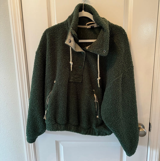 Universal Thread Sherpa Pullover Women’s Size Large Dark Green