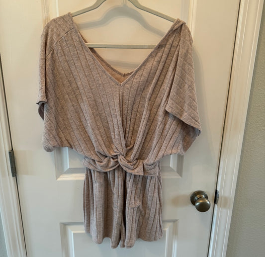 Ginger G Ribbed Knit Romper Women’s Size Small Gray