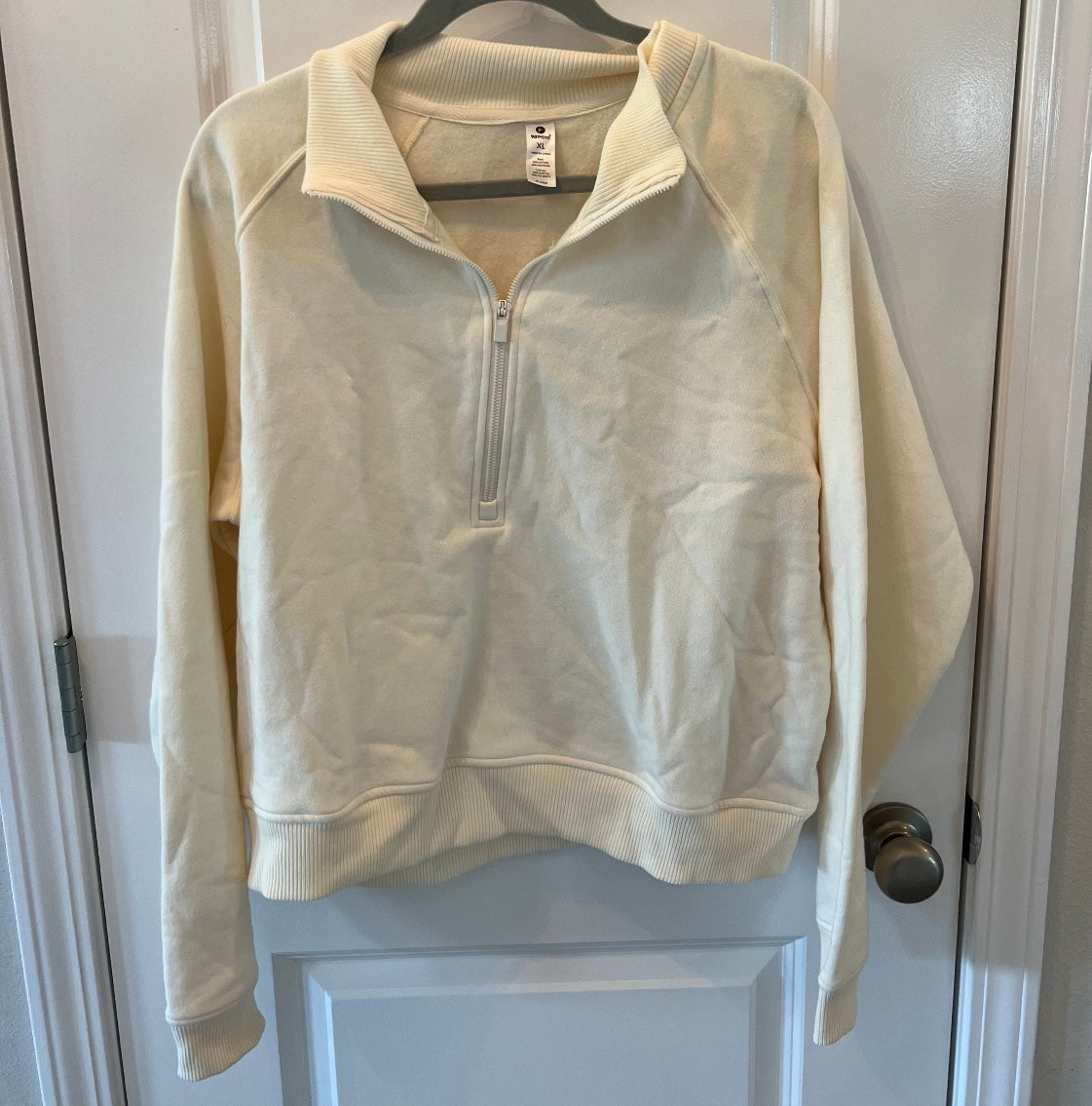 90 Degree by Reflex Half Zip Pullover Women’s Size XL Cream