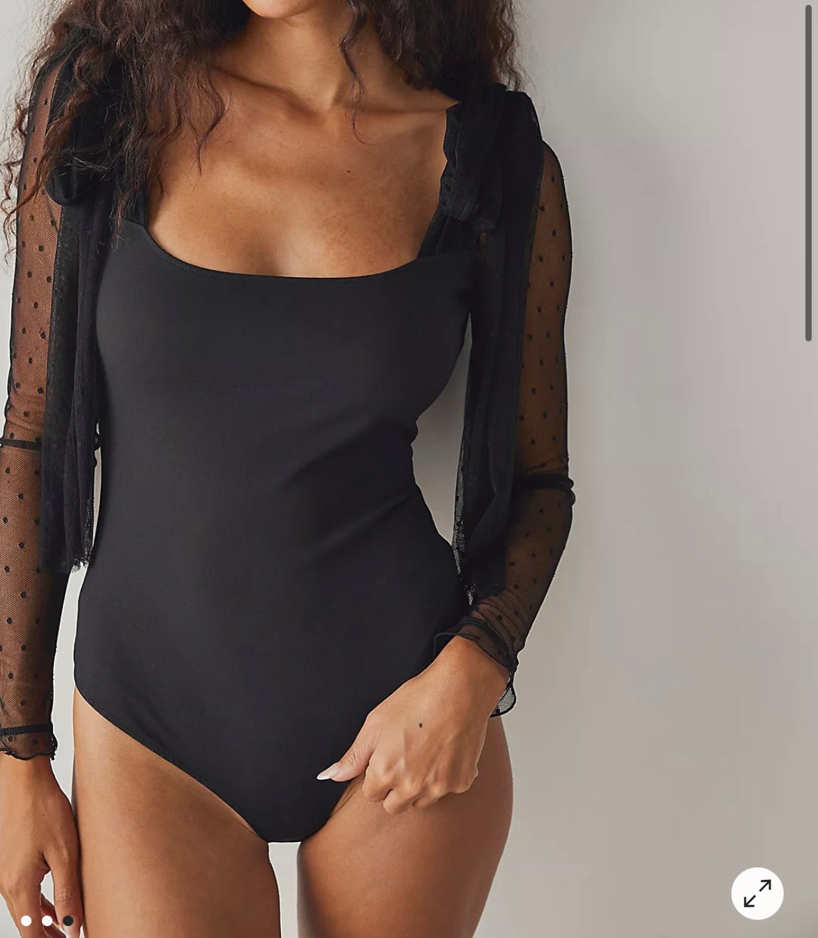 Free People Tongue Tied Bodysuit Women’s Large Black NWT