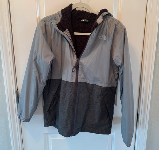 The North Face Full Zip Hooded Jacket Youth Boys Size Large Gray