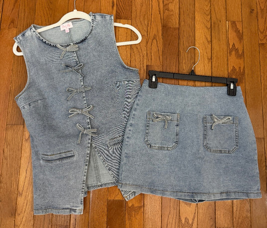 Pink Lily Denim Matching Set Women’s Small/Medium