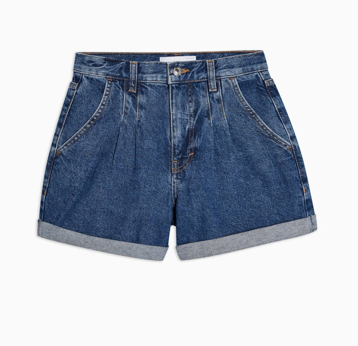 Topshop High Rise Cuffed Jean Shorts Women’s Size 4 Dark Wash