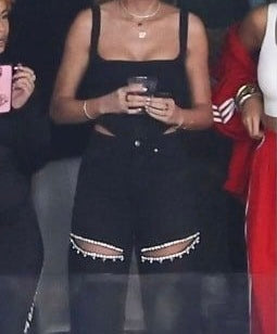 Crystal Cut Out Jeans Women’s Small Black NWT