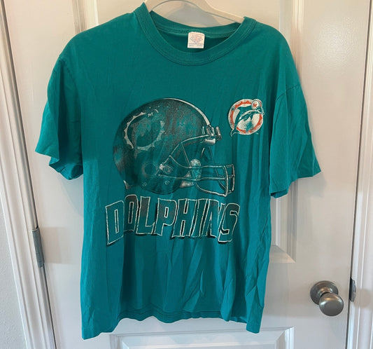 Vintage NFL Miami Dolphins Short Sleeve Tee Men’s Size Medium Aqua