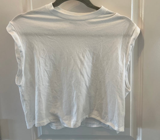 Abercrombie & Fitch Cropped Crewneck Sleeveless Tee Women’s Size XS White